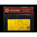 Custom New 5 AUD 24k Plated Gold Banknote COA For Value Col